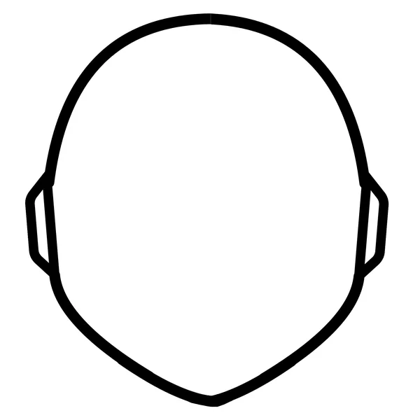 A blank Golli Goth head outline with ears, ready for eyes to be drawn in